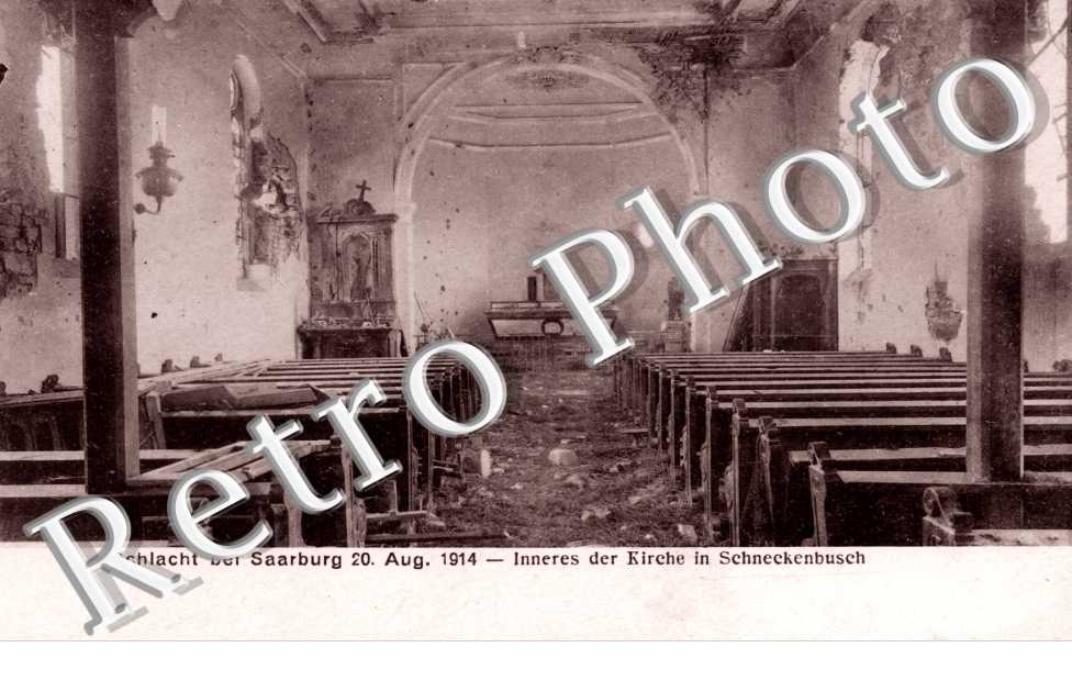 intieur de l'lise - ruines 1914