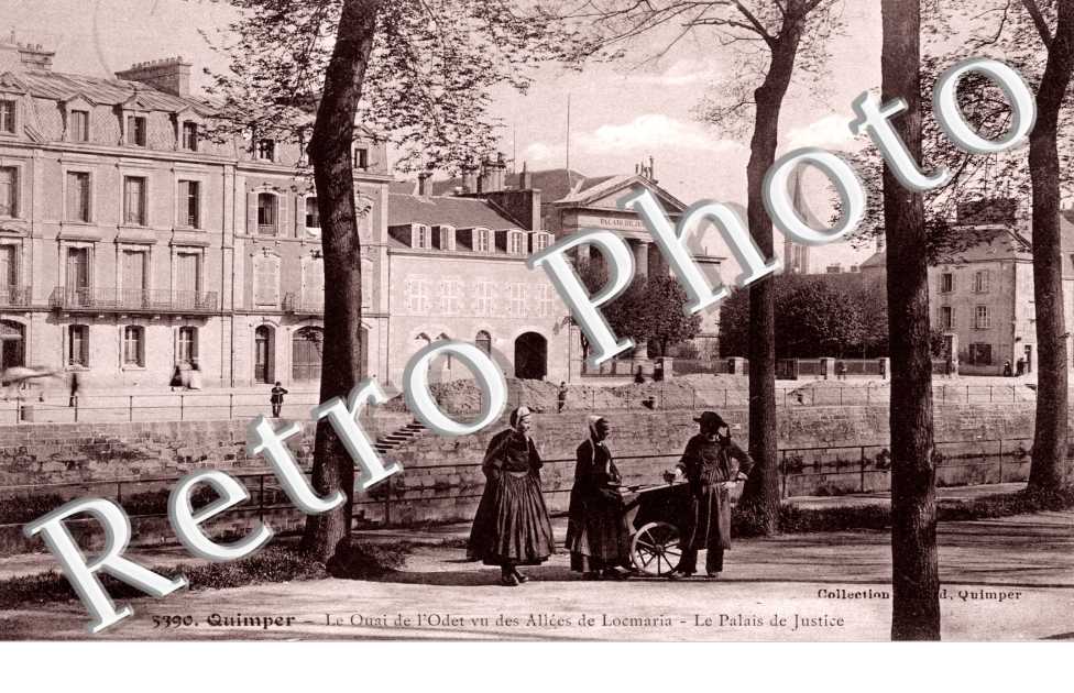 le Quai de l'Odet vu des Allees de Locmaria, le Palais de Justice