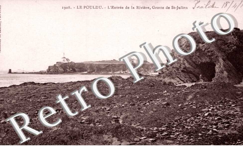 le pouldu, l'entree de la riviere, grotte de st julien