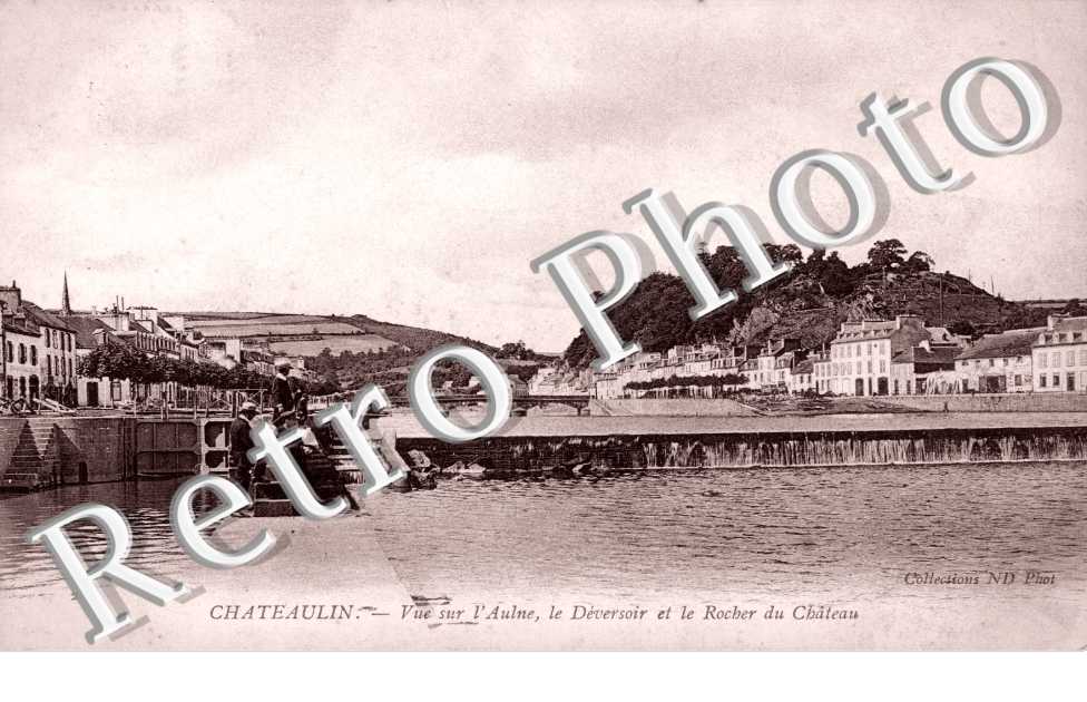 Vue sur l'Aulne, le Deversoir et le Rocher du Chateau