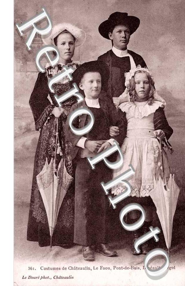 Costumes, le Faou, Pont de Buis, Dineault, Argol