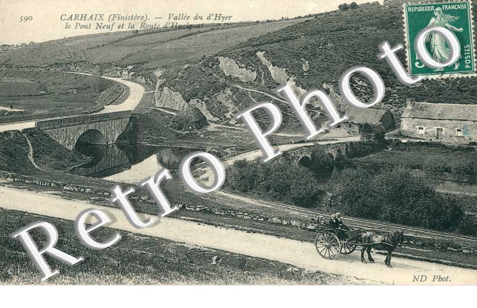 la Vallee de l'Hyer, le Pont Neuf et la Route d'Huelgoat