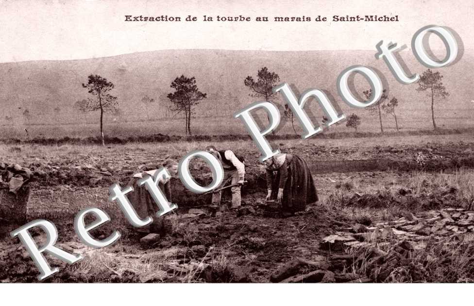 extraction de la tourbe au marais de Saint-Michel