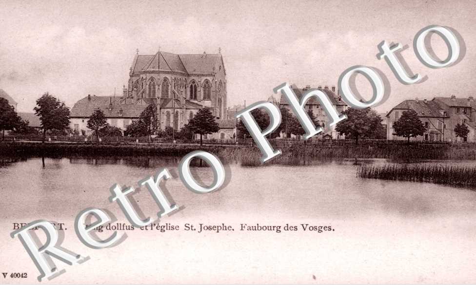 Etang Dollfus, Eglise St Joseph et Faubourg des Vosges