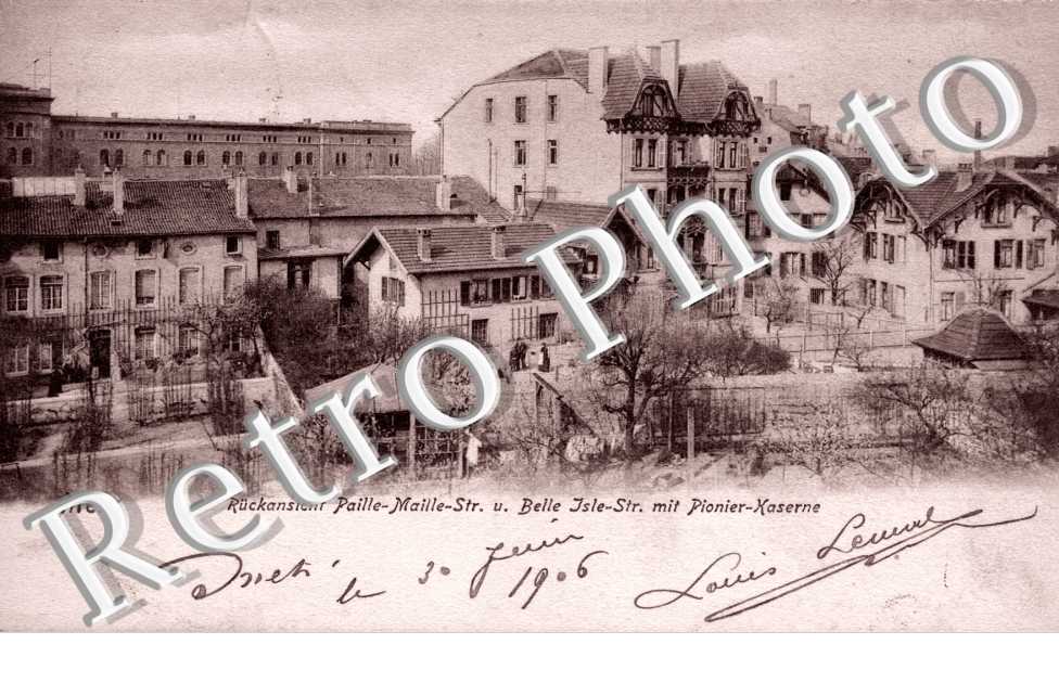 Ruckansicht Paille-Maille-Str u. Belle Isle-Str. mit Pionier Kaserne
