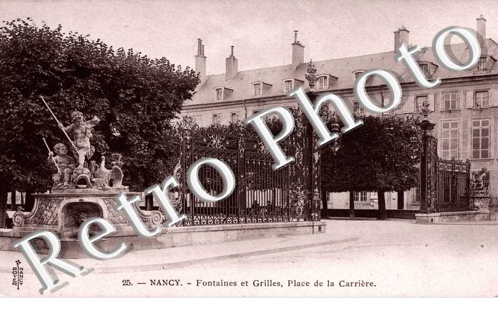 fontaines et grilles, place de la Carriere