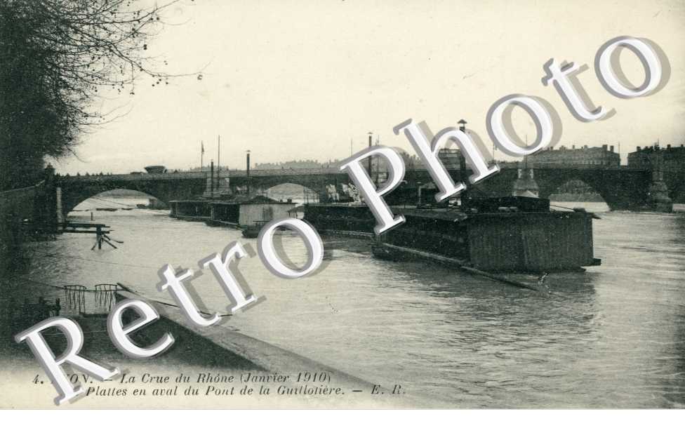 Crue du Rhone, Les Pattes en aval du Pont de la Guillotiere