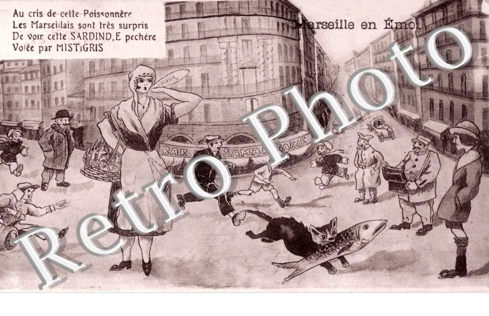 La Sardine volee par Mistigris (carte fantaisie)