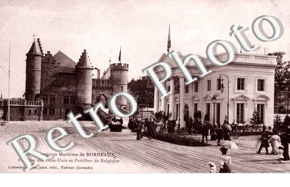 Exposition maritime internationale - Pavillon des etats-unis et de Belgique
