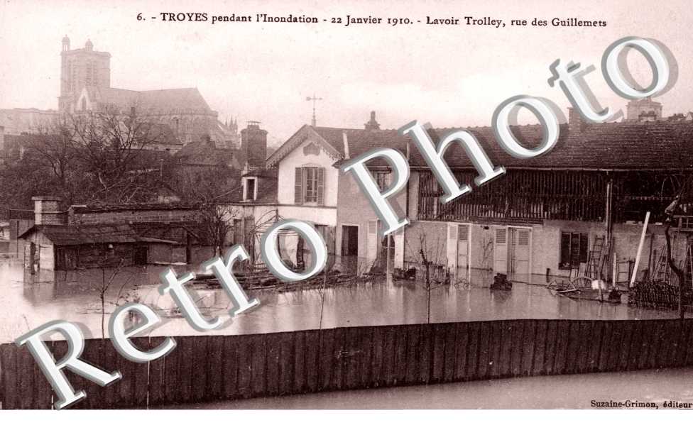 Rue des Guillemets Pendant l'Inondation du 22 janvier 1910, Lavoir Trolley