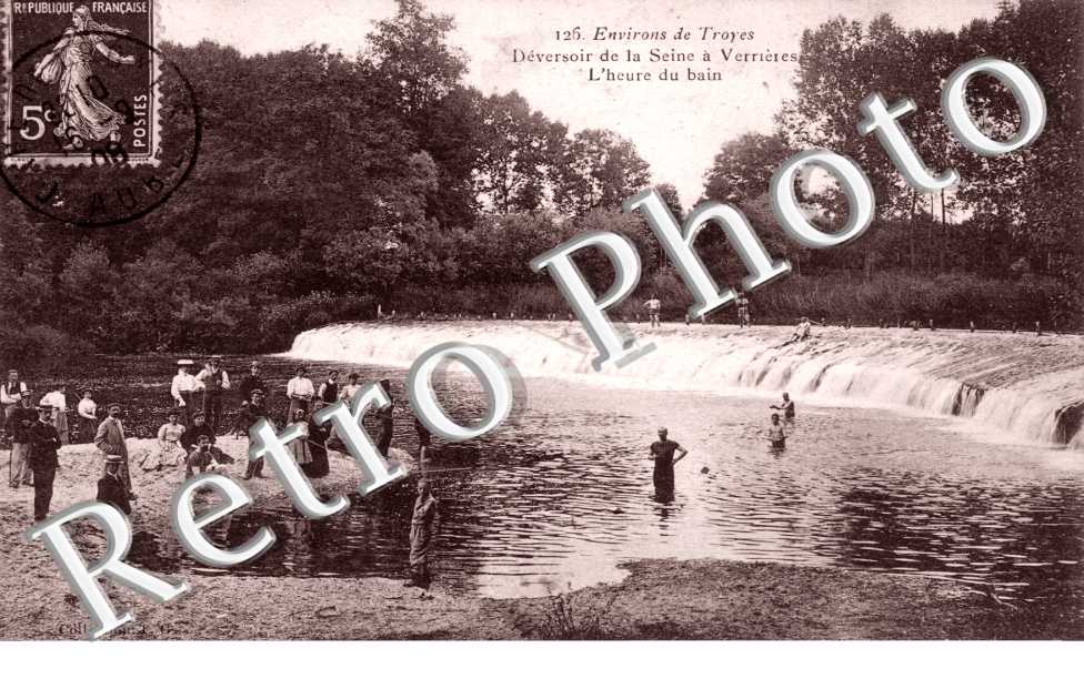 Deversoir de la Seine a Verrieres, l'Heure du Bain
