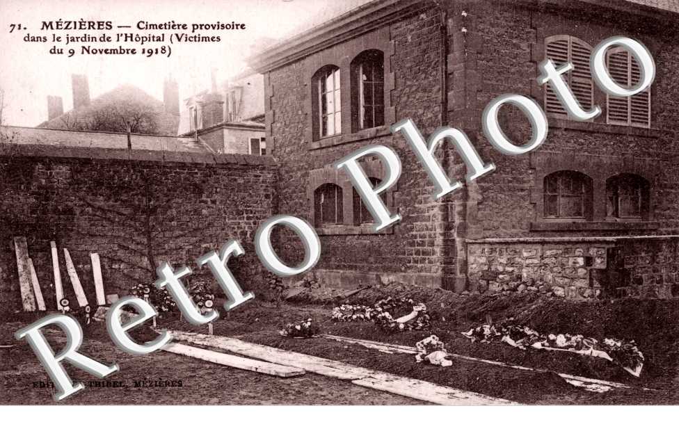 Cimetiere provisoire dans le jardin de l'Hopital
