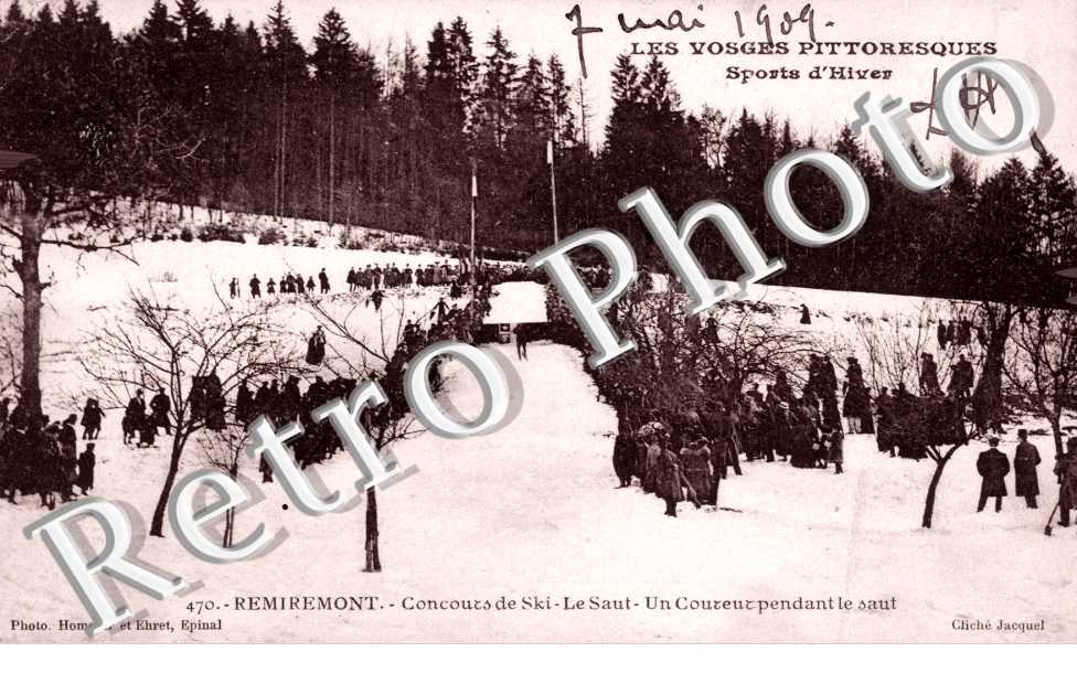 Sports d'Hiver, Concours de Ski, un Coureur pendant le Saut