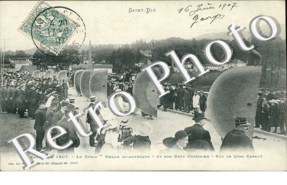 Cavalcade 1907 le Kebir "Melon Gigantesque" et son Chef Cusinier, Sur le Quai Carnot