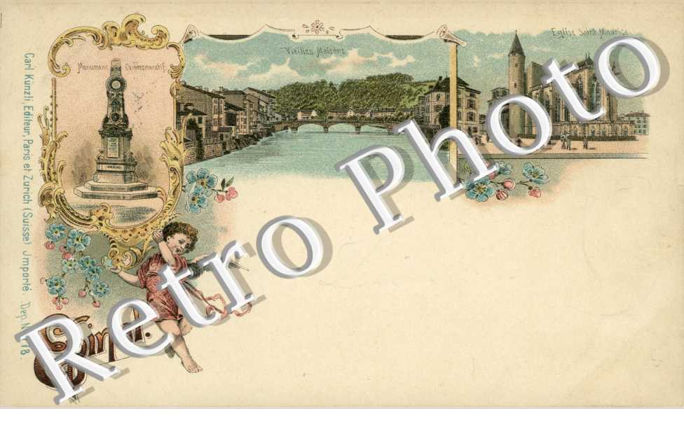 carte fantaisie voyagee en 1898