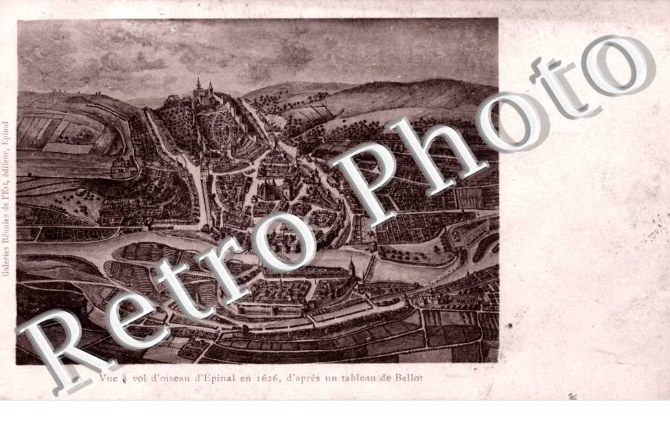 Vue a vol d'oiseau d'Epinal en 1626