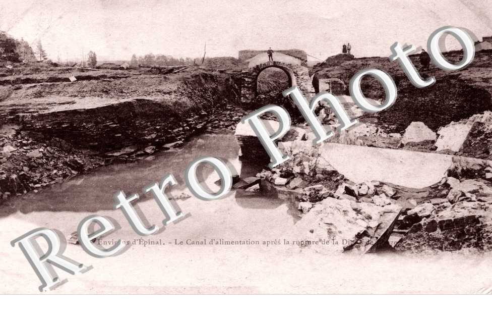 Canal d'alimentation apres la rupture de la digue de Bouzey