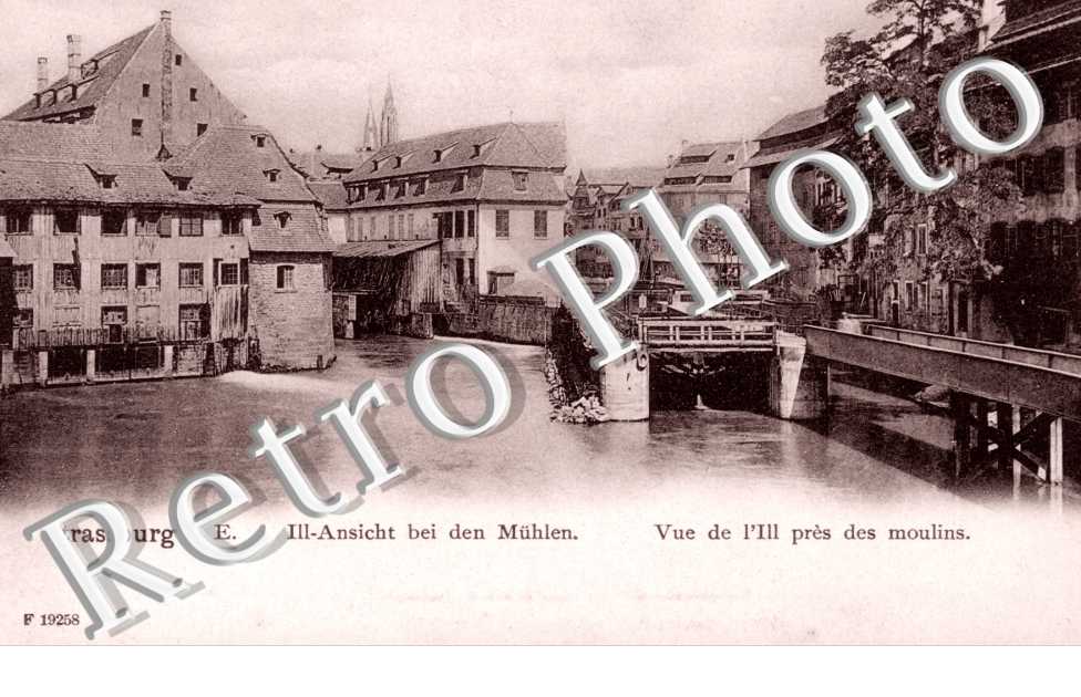 Ill-Ansicht bein den Muhlen - vue de l'Ill près des moulins