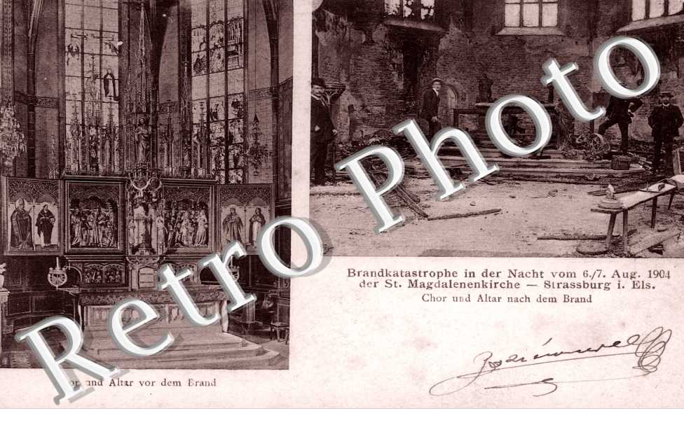 Brandkatastrophe in der Nacht vom 6-7 August 1904, Chor und Altar des Magdalenenkirche