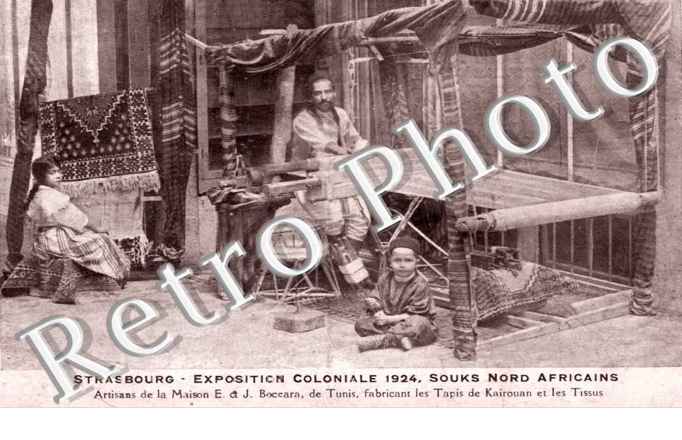 Exposition Coloniale 1924, Souks Nord Africains, les Fabricants des Tapis de Kairouan et deTissus