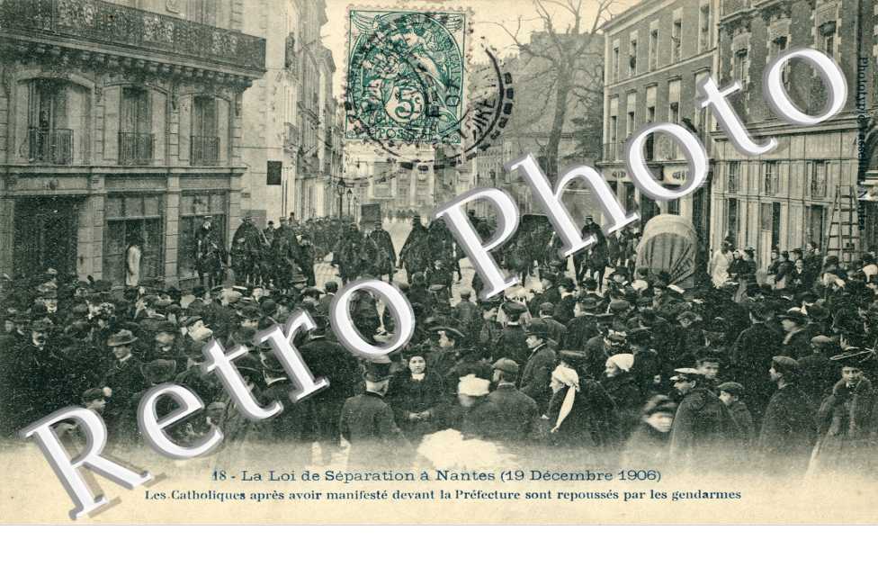 la loi de separation 19 decembre 1906 Les catholiques sont repousses par les gendarmes