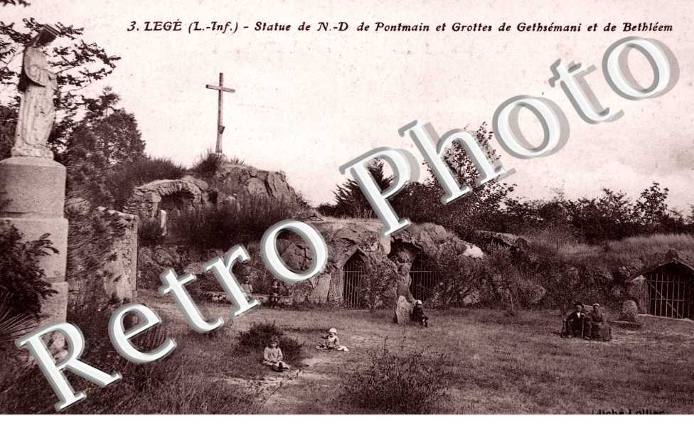 Statue de N-D de Pontmain et grottes de Gethsemani et de Bethleem