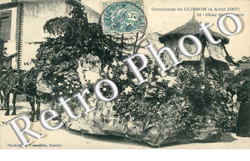 cavalcade du 4 aout 1907, char des fleurs
