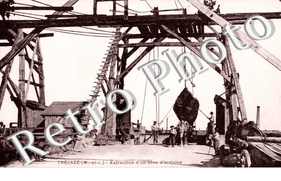 Extraction d'un bloc d'ardoise
