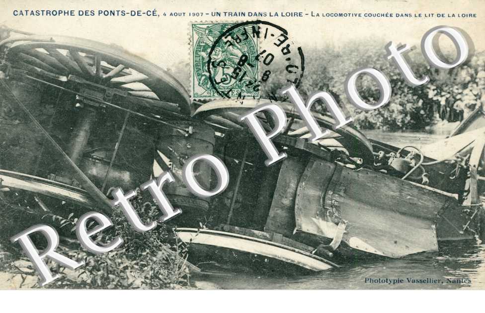 Catastrophe du 4 aout 1907, un train dans la Loire