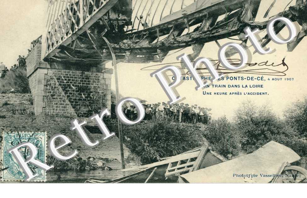 Catastrophe du 4 aout 1907, un train dans la Loire