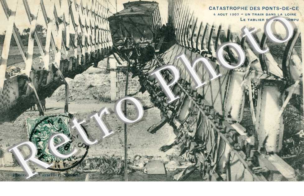 Catastrophe du 4 aout 1907, un train dans la Loire