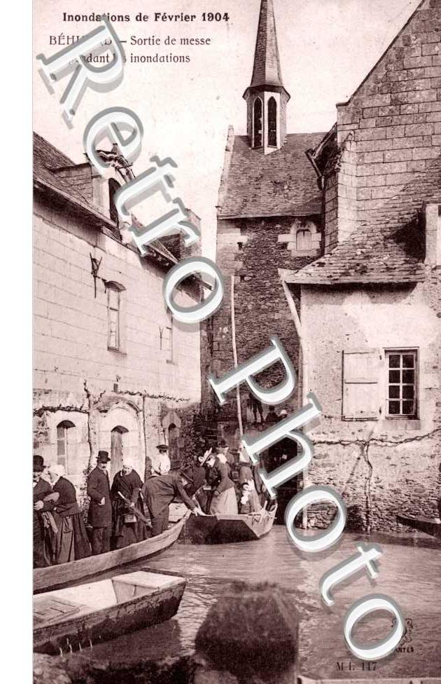 Inondation de fevrier 1904 - sortie de messe