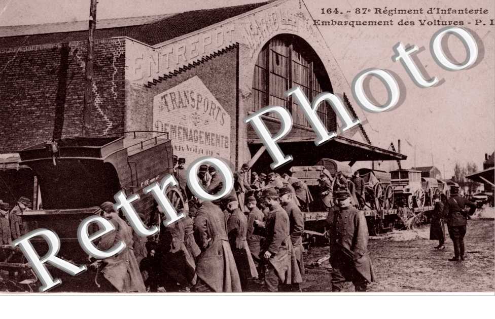 87e regiment d'infanterie Embarquement des voitures