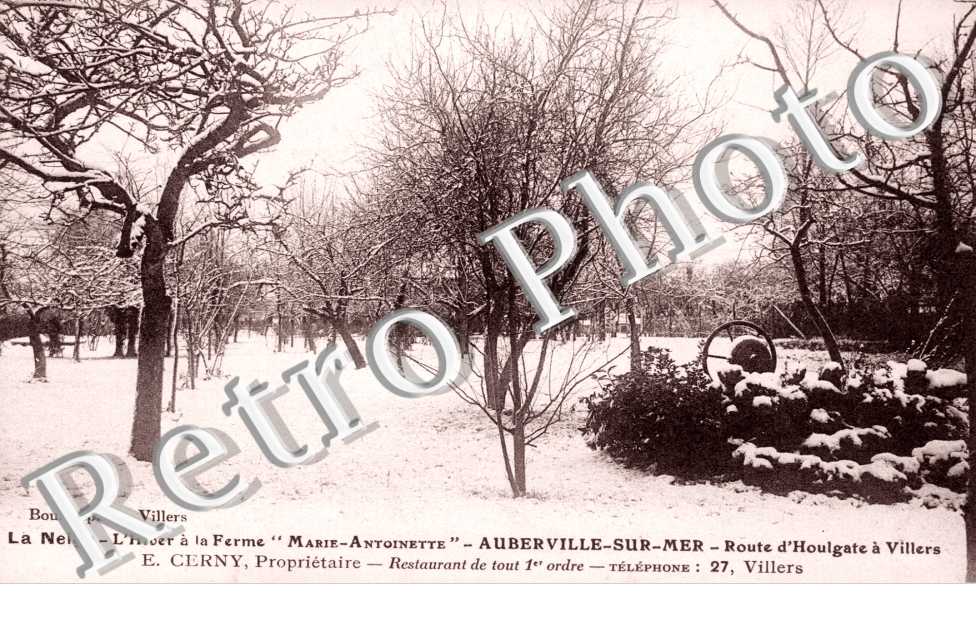 L'hiver à la ferme Marie-Antoinette, route d'Houlgate à Villiers