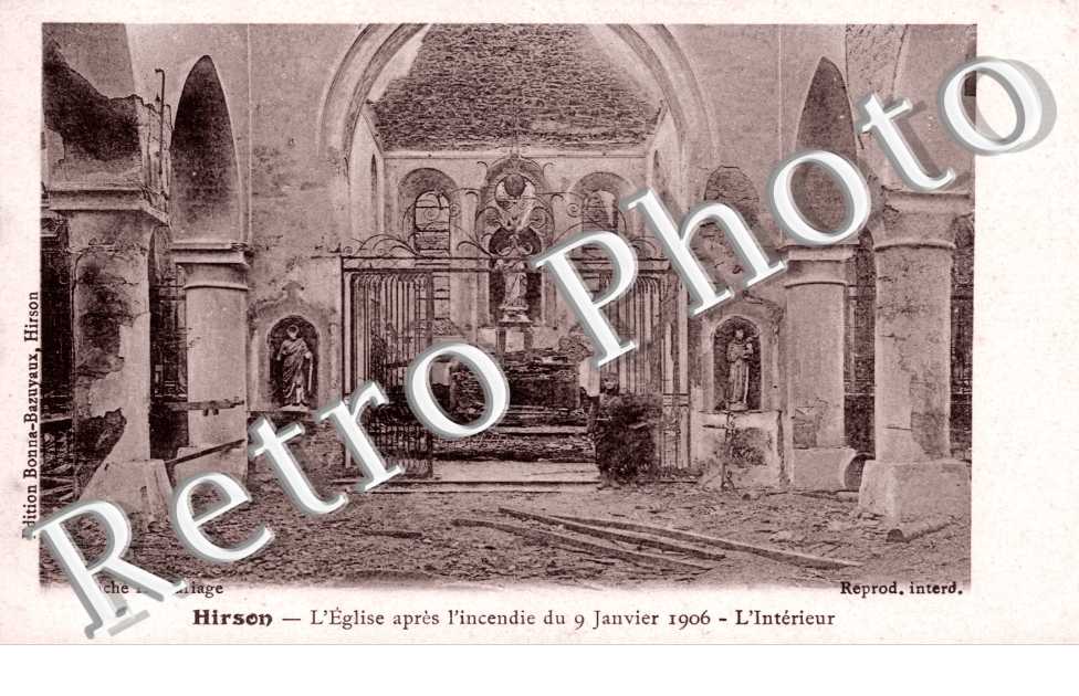 L'Eglise incendiee le 9 janvier 1906