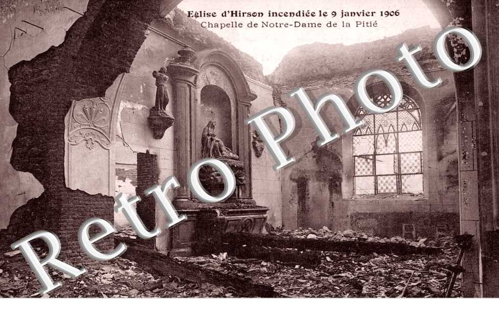 L'Eglise incendiee le 9 janvier 1906