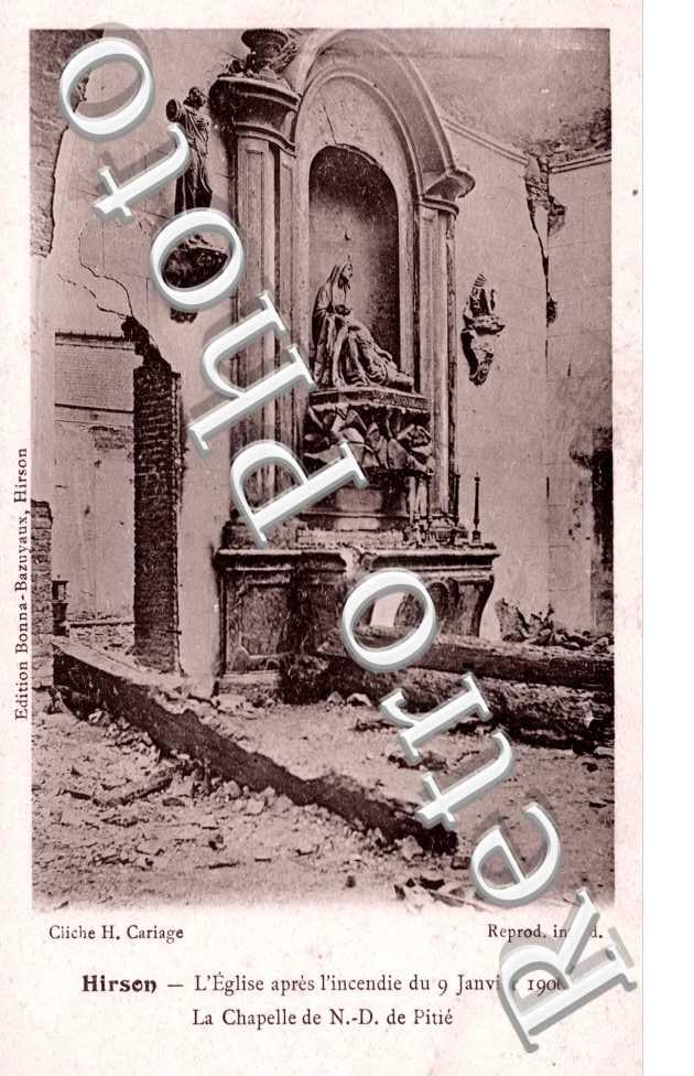 L'Eglise apres l'incendie du 9 janvier 1906, la Chapelle Notre Dame de Pitie