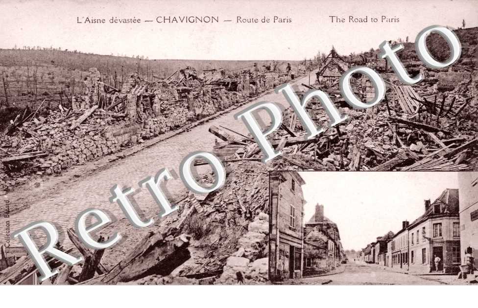 l'Aisne devastee - Route de Paris