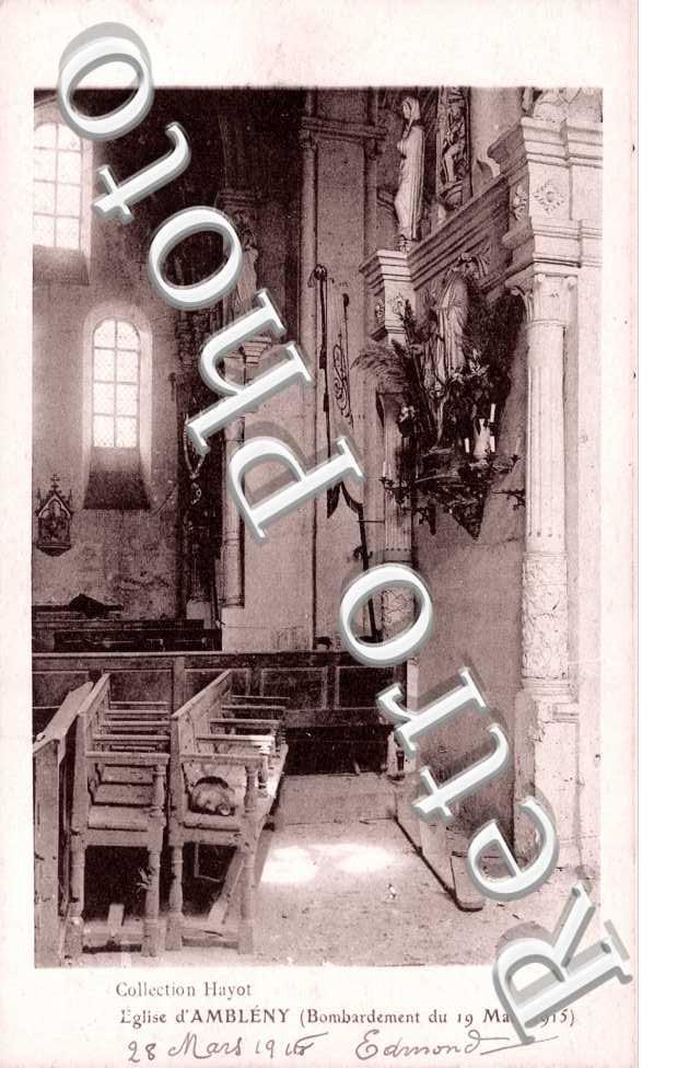 l'eglise  bombardement du 19 mars 1915