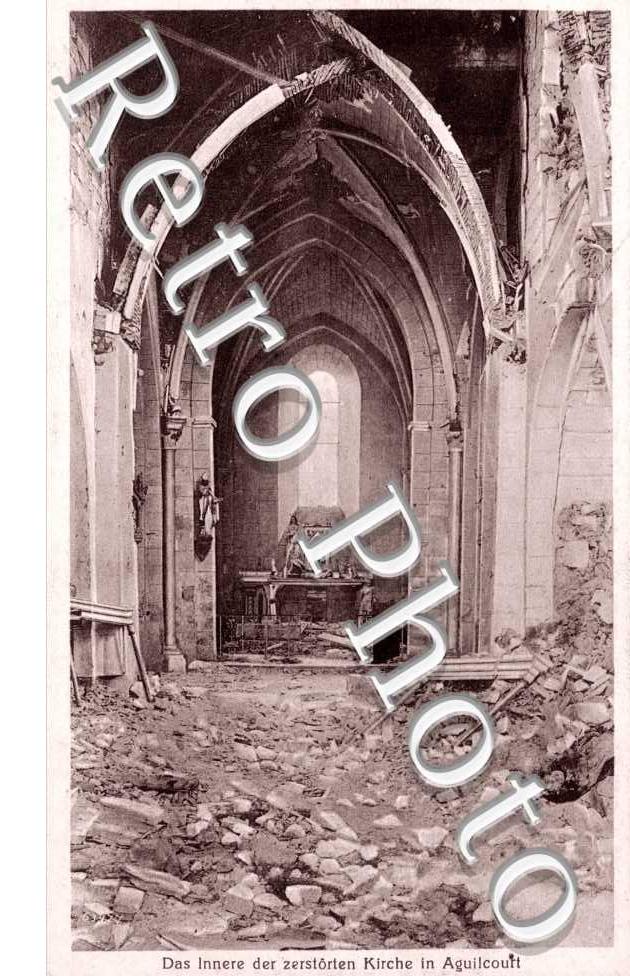Das innere der zerstoren Kirche - Feldpostkarte - Eglise