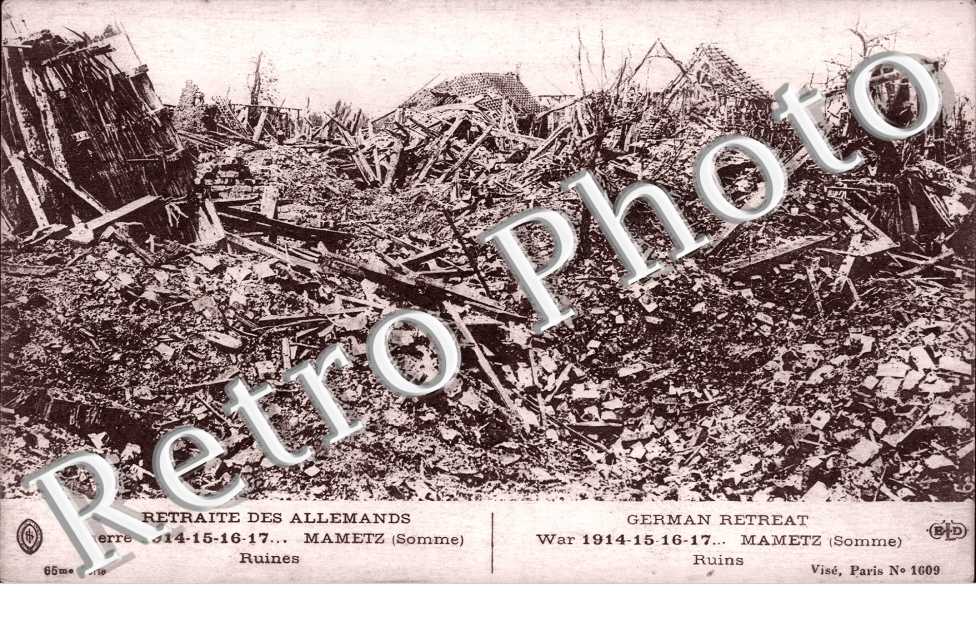 Ruines - Guerre 14-18 - Retraite des allemands