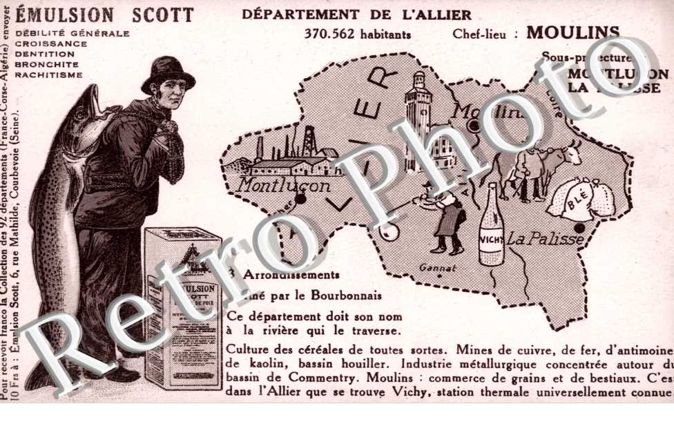 ( Carte Departement de l'Allier )