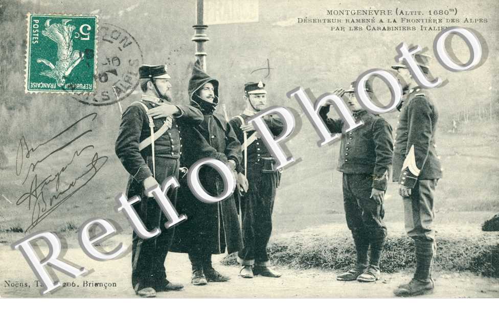 deserteur ramene a la frontiere des Alpes par les carabiniers italiens