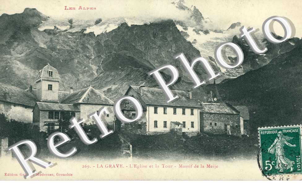 l'Eglise et la tour Massif de la Meije