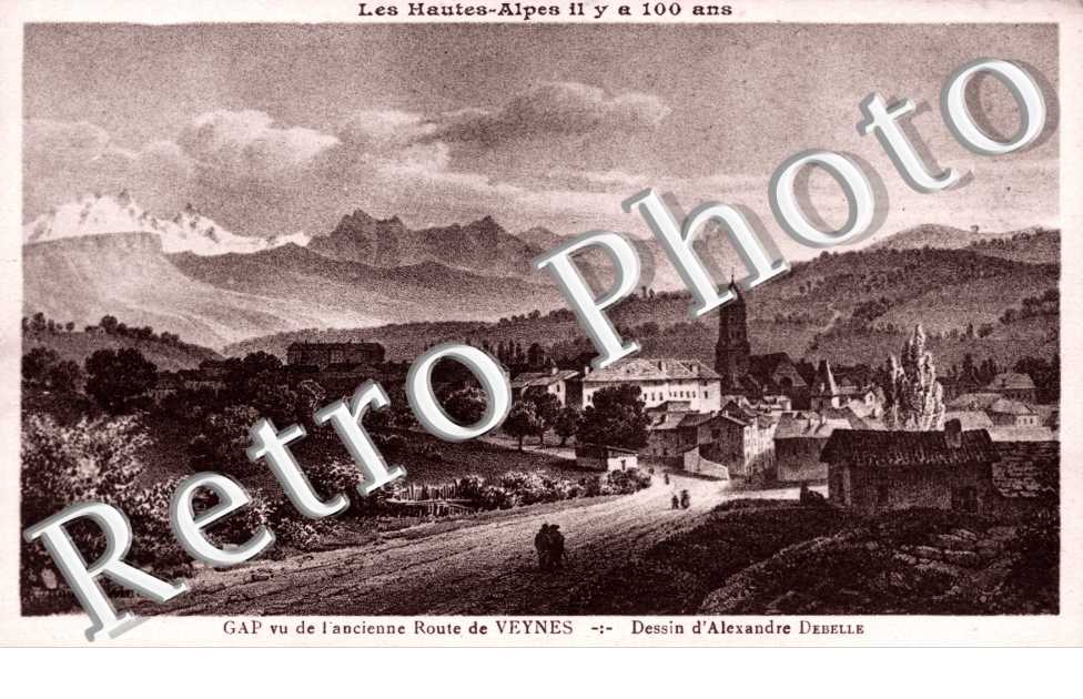 Vue de l'ancienne Route de Veynes, Dessin d'Alexandre Debelle