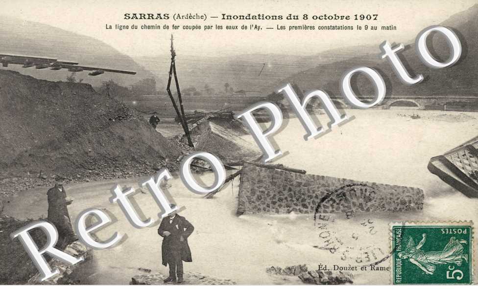Innondations du 8 octobre 1907, Effondrement du Pont de la Ligne Nimes, Lyon
