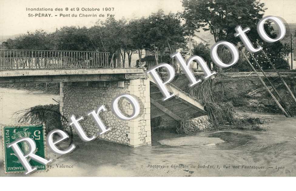 Inondation 9 oct 1907 - pont du chemin de fer