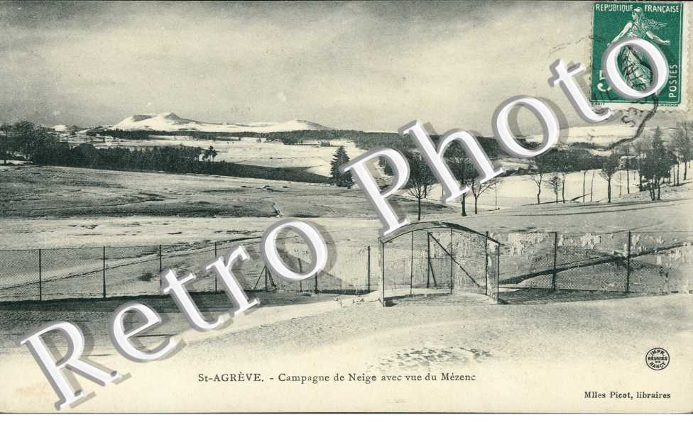 Saint-Agreve, Campagne de Neige avec vue du Mezenc