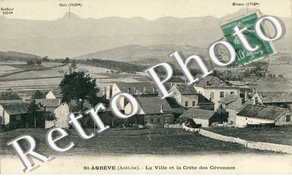 La ville et la crete des Cevennes