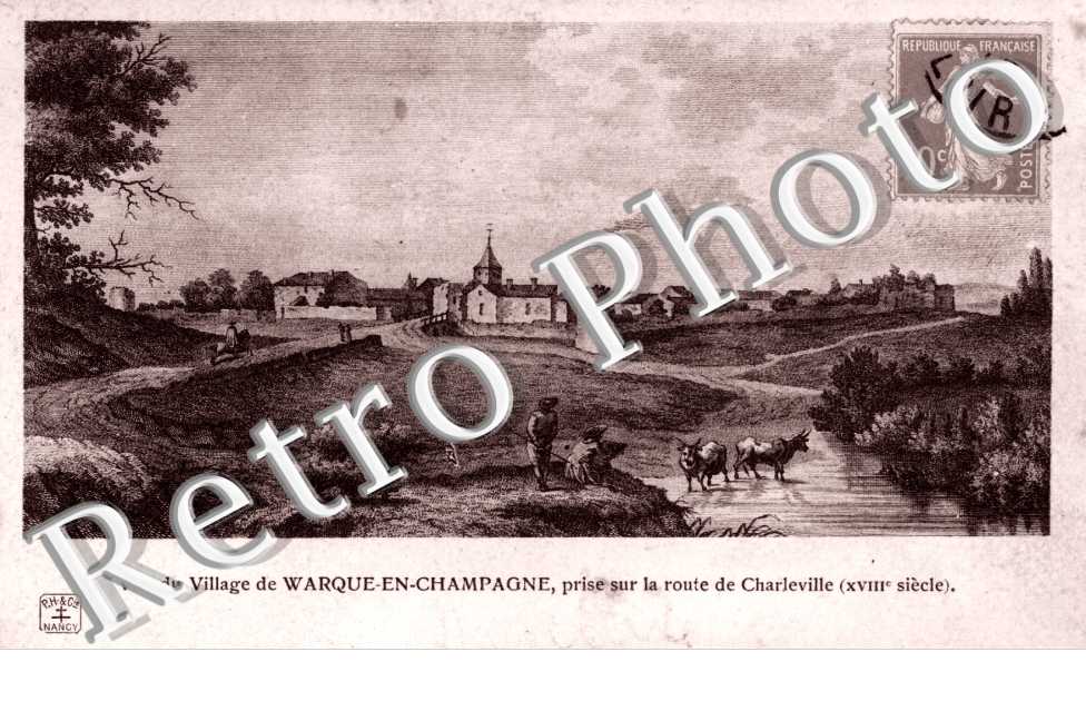 Vue du Village de Warque-en-Champagne prise sur la Route de Charleville